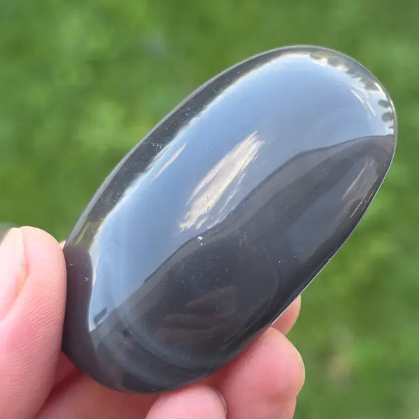 Obsidian argintiu palmstone model 15