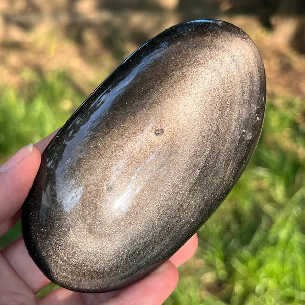 Obsidian argintiu palmstone model 16
