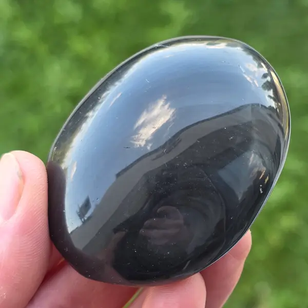 Obsidian argintiu palmstone | Model 17