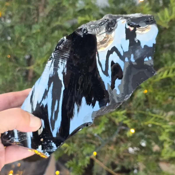 Obsidian negru din Mexic piatra bruta XL model 4
