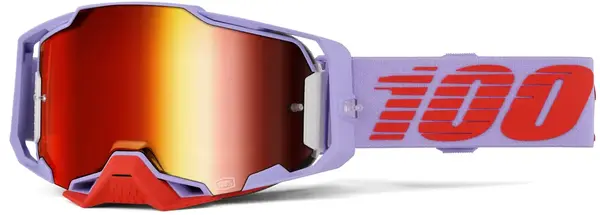 Ochelari atv cross 100% Armega Fausto, lentila oglinda rosie