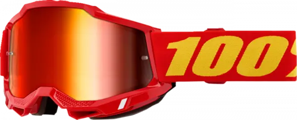 Ochelari cross atv 100% Accuri 2 Red, lentila oglinda, culoare rama rosu