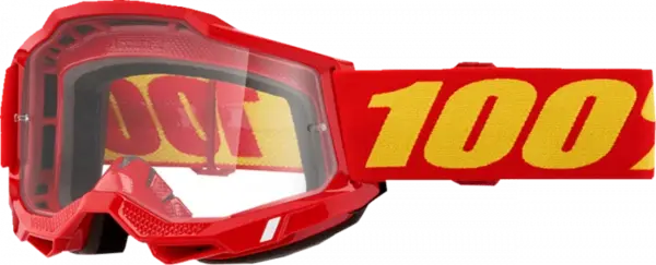 Ochelari cross atv 100% Accuri 2 Red, lentila transparenta, culoare rama rosu