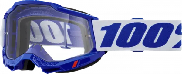Ochelari cross atv 100% Accuri OTG Blue, lentila transparenta, culoare rama albastru
