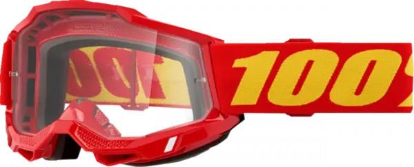 Ochelari cross atv 100% Accuri OTG Red, lentila transparenta, culoare rama rosu