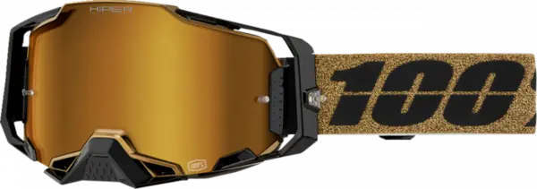 Ochelari cross atv 100% Armega HPR Glory, lentila oglinda, culoare rama negru auriu