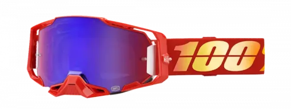 Ochelari cross atv 100% Armega Nuketown, lentila oglinda, culoare rama rosu
