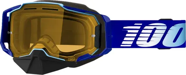 Ochelari cross atv 100% Armega Snow , lentila galbena, culoare rama albastru