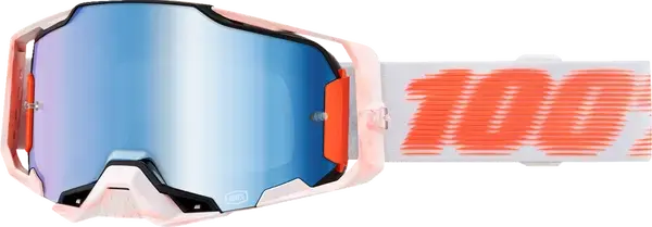 Ochelari cross atv 100% Armega Tubular, lentila oglinda albastra, culoare rama multicolor grafic
