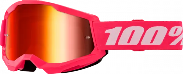 Ochelari cross atv 100% Strata 2 Pink, lentila oglinda, culoare rama roz