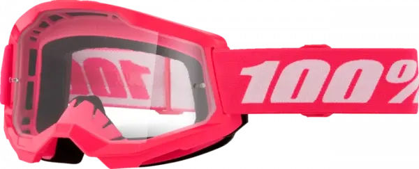 Ochelari cross atv 100% Strata 2 Pink, lentila transparenta, culoare rama roz