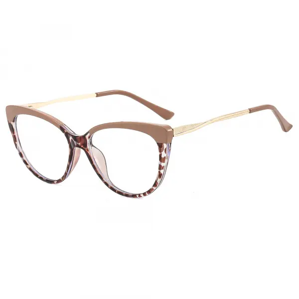 Ochelari De Calculator Dama Techsuit F5018-C42, Anti-Blue Light, Crem Maro
