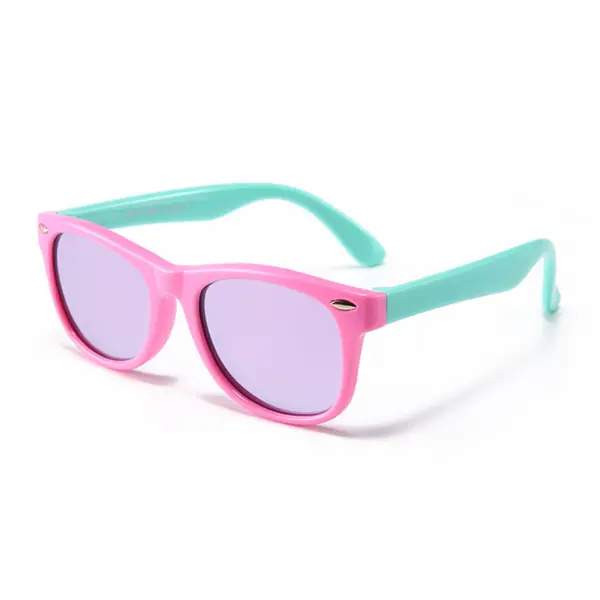 Ochelari De Soare Copii Techsuit D802, Polarizati, Protectie UV, Roz Verzi