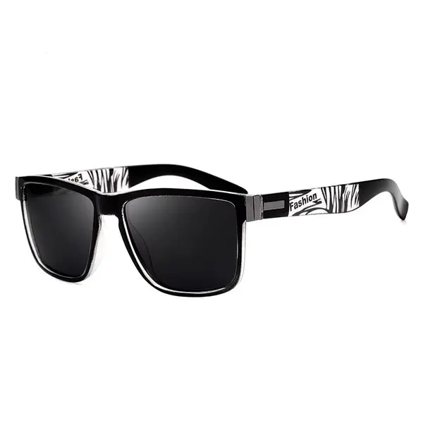 Ochelari de soare unisex, SG029, Negru/Alb