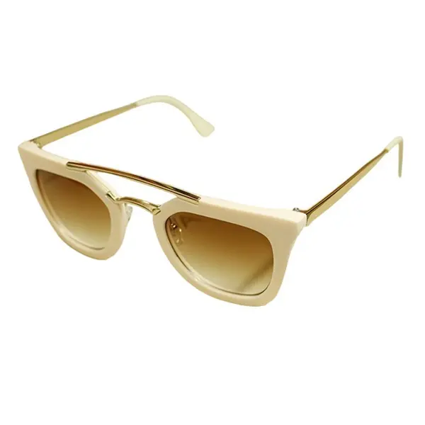Ochelari de Soare, Zamo®, Padova White, Protectie UV400, Model Cateye, Rama Alba, Lentile Maro