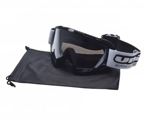 Ochelari motocross atv enduro Unit, culoare rama negru, lentila fumurie argintie