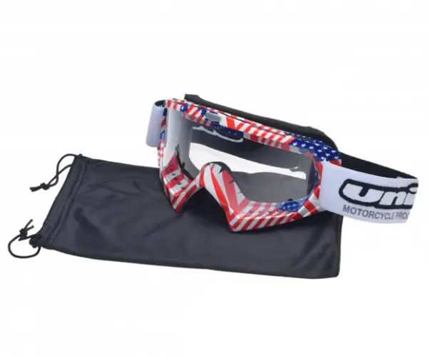 Ochelari motocross atv enduro Unit, culoare rama USA, lentila clara