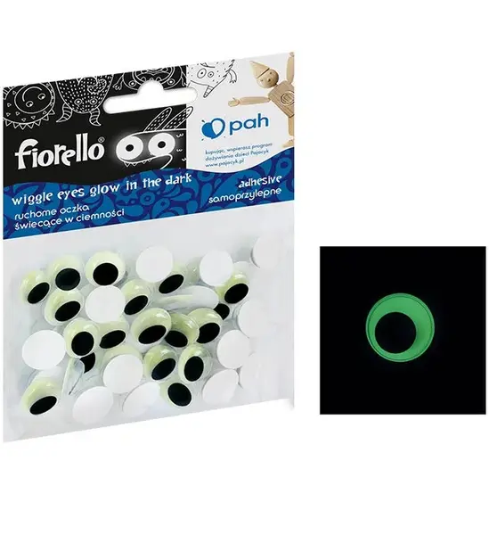Ochisori fosforescenti pentru activitati crafts,plastic,o12mm,50 piese