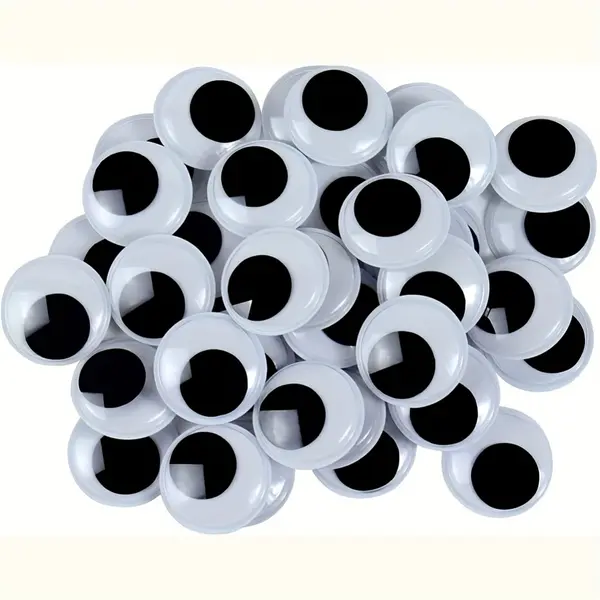 Ochisori negri autoadezivi din plastic pentru activitati crafts,o20 mm,20 bucati set