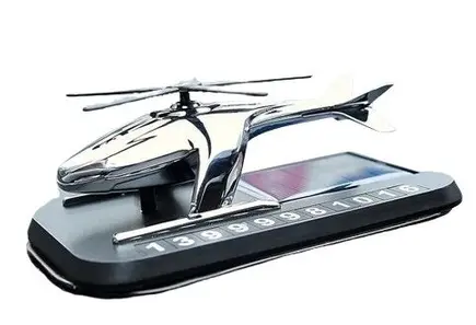 Odorizant auto cu incarcare solara si suport numar de telefon tip ELICOPTER