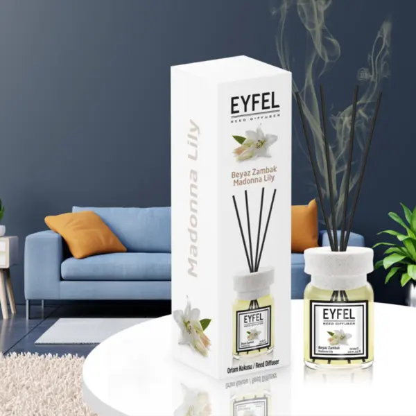Odorizant camera cu betisoare, aroma de crin alb 120 ml,Eyfel