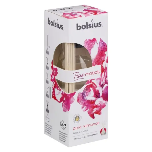 Odorizant cu Betisoare Bolsius True Moods Trandafir si Chihlimbar, 45 ml