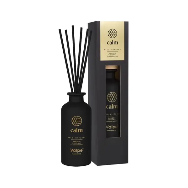 Odorizant Difuzor din Sticla Mata Bispol Calm, Betisoare Negre, Negru, 80 ml