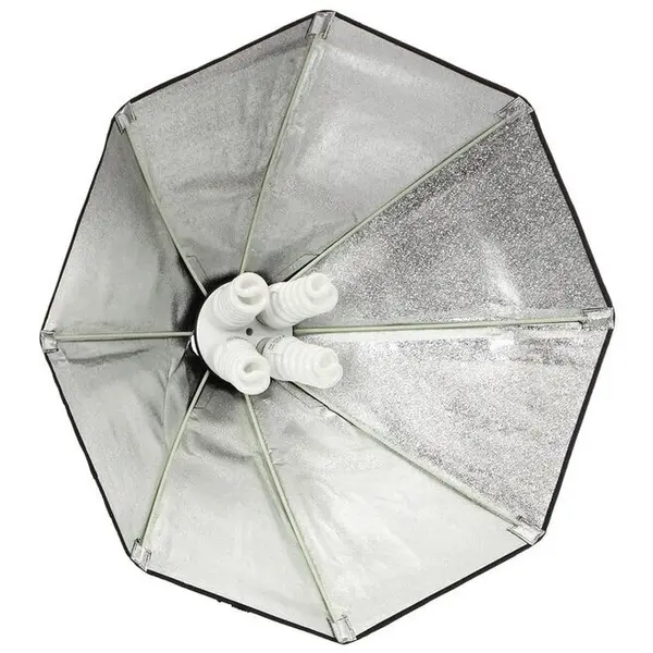 OEM Kit suport pentru 4 becuri cu fasung E27 + softbox octogonal 85cm