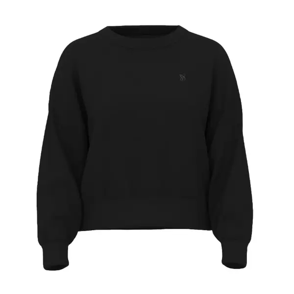 Off-duty terry crop crewneck sweatshirt - black Xs