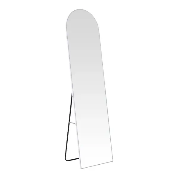 Oglinda aluminiu cu rama alba Plaza, Aluminiu, 40x28x150 cm