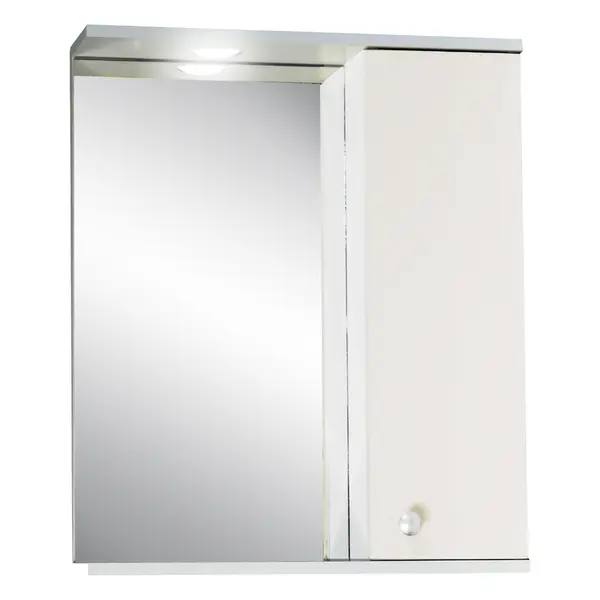 Oglinda baie cu dulap polita si decupaj pentru spot Selena 55x67 cm alb