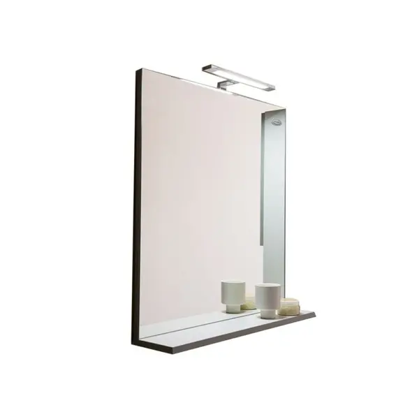 Oglinda baie cu etajera gri deschis, 80 cm, KolpaSan Lana