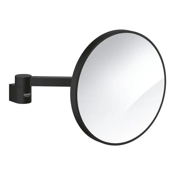 Oglinda cosmetica Grohe Selection, pe perete, 7X, pivotanta, metal/sticla, mat, negru, 102279KF00