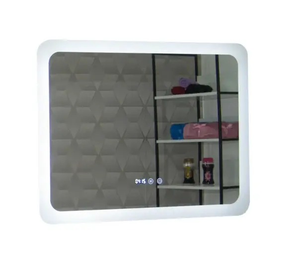 Oglinda cu iluminare LED, functie dezaburire, ceas si termometru, MD2, 80x60 cm