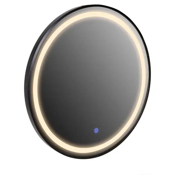 Oglinda de perete NIARO LED Ø60 CM - Negru