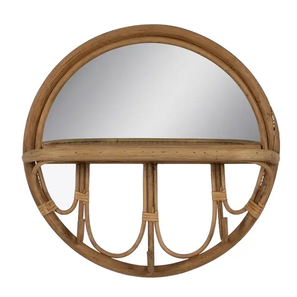Oglinda de perete RUSTIS Ø42 CM - Lemn