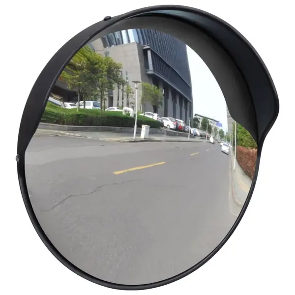 Oglinda de trafic convexa, negru, 30 cm, plastic pc, de exterior