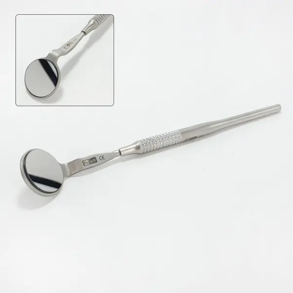Oglinda dentara rhodium dubla cu maner BeSafe