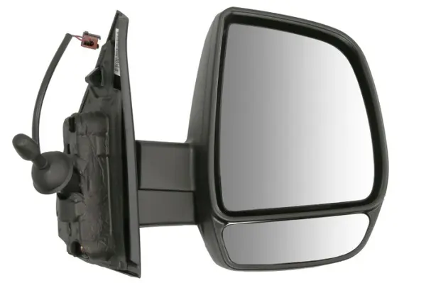 Oglinda laterala dreapta mecanica, convex, grund, dublu potrivit FIAT DOBLO II; OPEL COMBO D 09.14-12.22