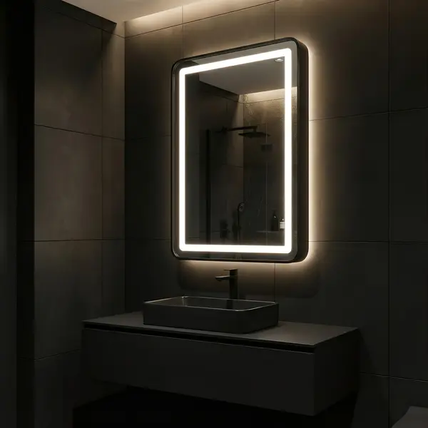 OGLINDA LED CU INTRERUPATOR TOUCH RAMA NEAGRA 15W/4000K/1640LM 500*700MM 220V IP44 - Default Title