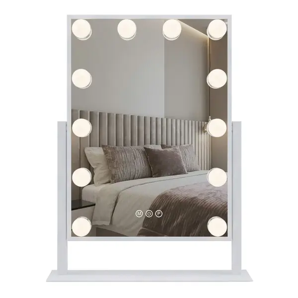 Oglindă LED HOLLYWOOD White 30x40