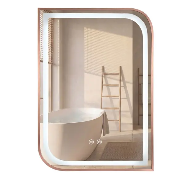 Oglindă LED ZONE 70x50 BRUSH ROSE GOLD