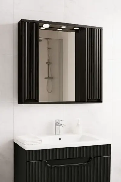 Oglinda seria 033, front MDF, negru, 80 cm