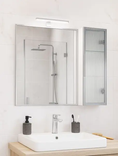 Oglinda seria 758, montata, alb, 70x68 cm