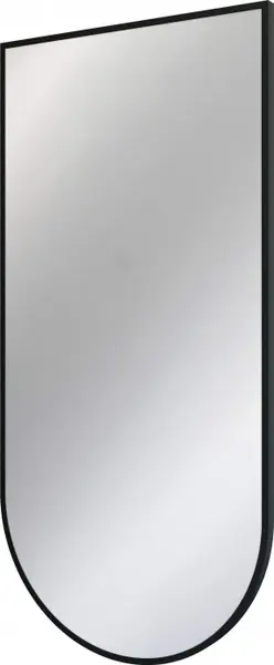 Oglinda suspendata, in rama aluminiu, negru mat, 50x100 cm, Deante Silia
