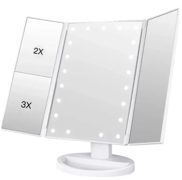 Oglinda tripla cu marire 22 LED albe QLM11 ANDOWL