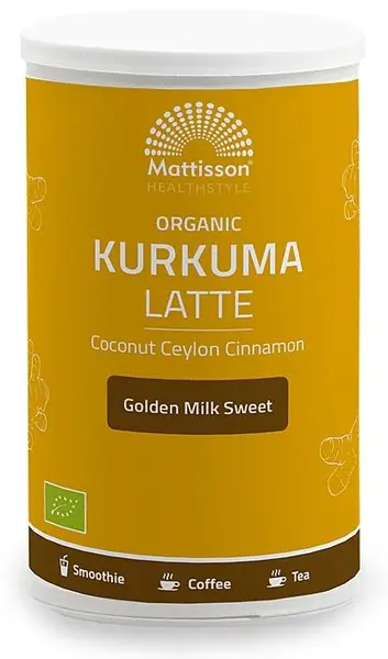 Ogranic Kurkuma Latte Golden Milk Sweet, 175 g, Mattisson Healthstyle