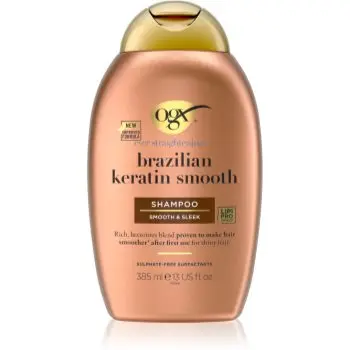 OGX Brazilian Keratin Smooth sampon pentru indreptarea parului pentru un par stralucitor si catifelat