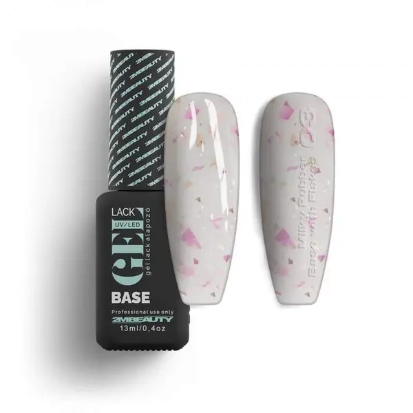 Oja Semi GELlack 2M Hema Free Milky Rubber Base with Flakes Nr. 03