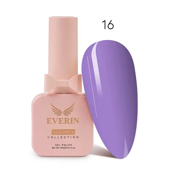 Oja Semipermanentă Everin Celebrity 15 ml – 16 Lavender Bliss | Luciu Intens & Rezistență
